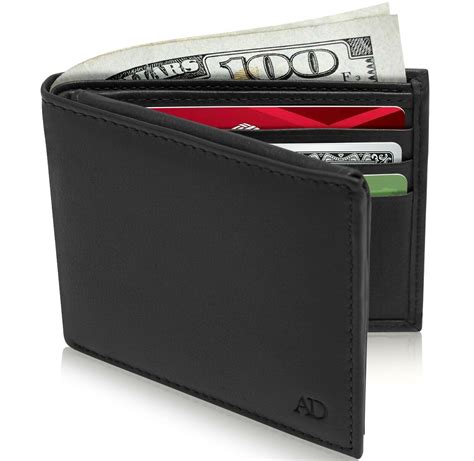 genuine leather wallets  men bifold mens wallet slim minimalist rfid