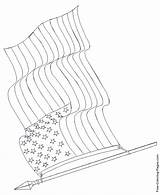 Flag American Coloring Pages Drawing Waving July 4th Color States United Patriotic Vector Printable Flags America Tattered Puerto Clipart French sketch template