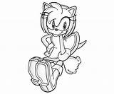 Amy Rose Character Sonic Generations Coloring Pages Surfing sketch template