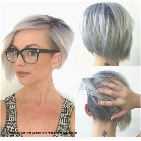 image result for short haircuts for round faces with glasses womens