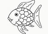 Fish Rainbow Coloring Printable Kids Template Pages Book Kindergarten Choose Board Easy sketch template