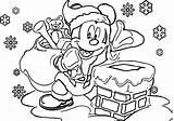Coloring Mickey Christmas Mouse Pages Disney Kids sketch template