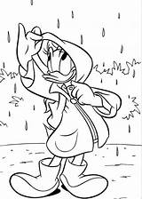 Coloring Pages Cloudy Rainy Rain Popular Duck sketch template