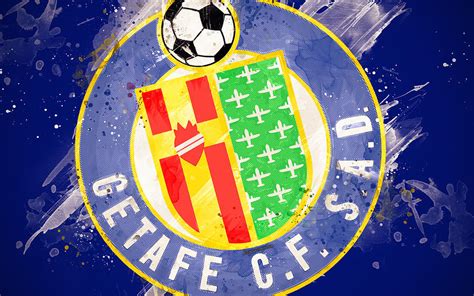 getafe cf  paint art creative spanish football team logo la liga  primera division emblem