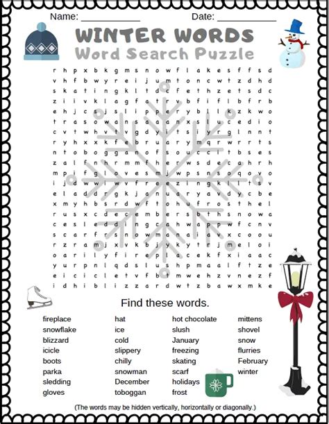 printable winter word searches