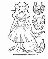 Paper Dolls Cut Sheets Activity Doll Printable Coloring Pages Hawaiian Girl Clothes Cutout Colouring Children There Cutouts Mazes Dot Hawaii sketch template