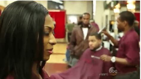 a black man brings his white girlfriend to the barber shop