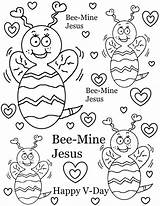 Coloring Pages Valentine Valentines Sunday Christian School Jesus Bee Toddlers Printable Print Kids Color Sheets Colouring Children Bug Church Kindergarten sketch template