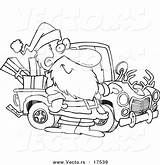 Cartoon Coloring Truck Redneck Santa Outline Vector Standing His Leishman Ron Royalty sketch template