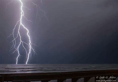 lightning hitting  water wild weather  smyrna beach abstract artwork