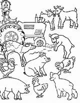 Farm Coloring Animals Pages Animal Kids Printable Preschool Colouring Adults Barn Activities Realistic Equipment Color Cartoon Print Kindergarten Farming Getcolorings sketch template