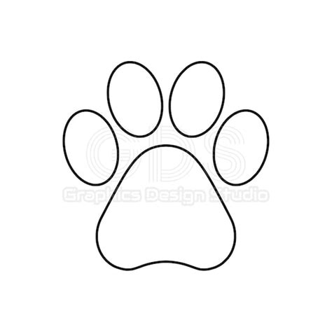 dog paw print outline svg paw print svg dog paw print svg etsy