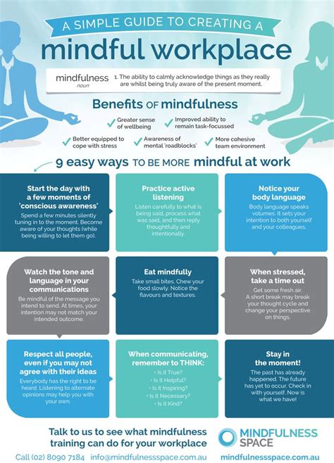 mindfulness infographic  simple guide  creating  mindful workplace mindfulness