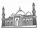 Taj Mahal Coloring Famous Netart Getdrawings Cartoon Drawing Getcolorings sketch template