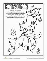 Kitsune Seasons Education sketch template