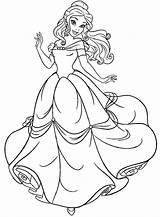 Coloring Kids Pages Princess Disney Belle Beauty Beast Printable sketch template