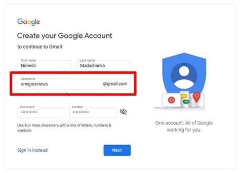 create  gmail account    secure