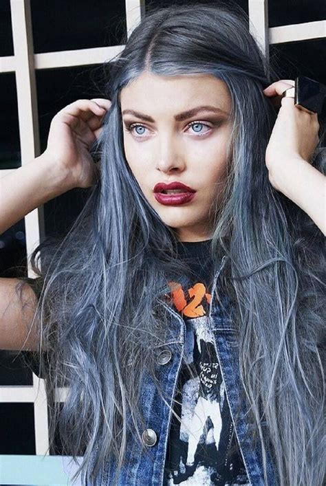 blue grey hair color dye rock style hair color pastel coloured