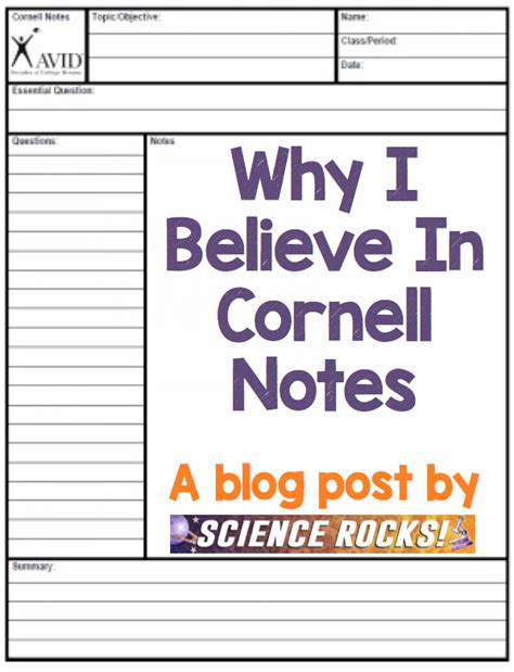 blog post     cornell notes  science rocks notes