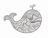 Zentangle Coloring Whale Pages Adult Adults Kids Color Zen Printable Cool Print Drawing Animals Zentangles Book Beautiful Simple Justcolor Sketch sketch template