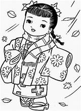 Colorir Japonesas Desenhos Kimono Menina Menininhas Livro Bonecas Meninas Japonesa Gueixas Japonês Todos Clique Bordado Princesas Luluzinha Caixa Anúncios Riscos sketch template