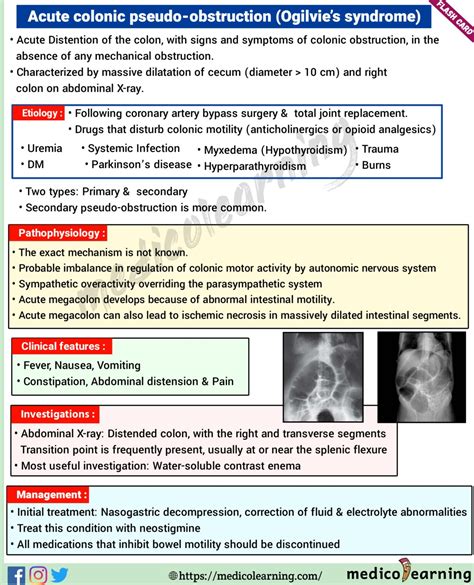 ogilvies syndrome acute colonic pseudo obstruction medicolearning