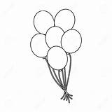 Balloons Bunch Coloring Colouring Drawing Template sketch template