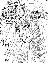 Coloring Pages Skull Dead Girl Sugar Printable Skulls Scary Detailed Girls Skeleton Print Pdf Color Etsy Digital Fairy Adult Colorings sketch template