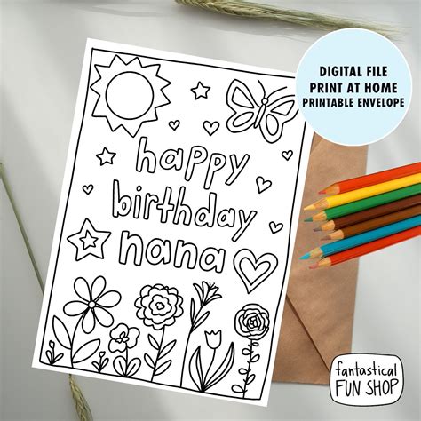 beautiful collection happy birthday coloring pages  nana
