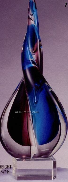 Art Glass Sculpture Large Twisted Teardrop China