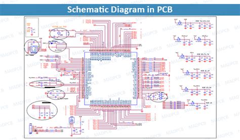 schematic diagram pcb schematic schematics  pcb design madcb