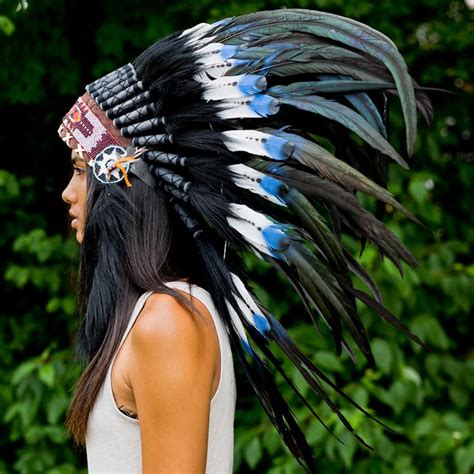 blue tips native american headdress cm indian headdress novum crafts