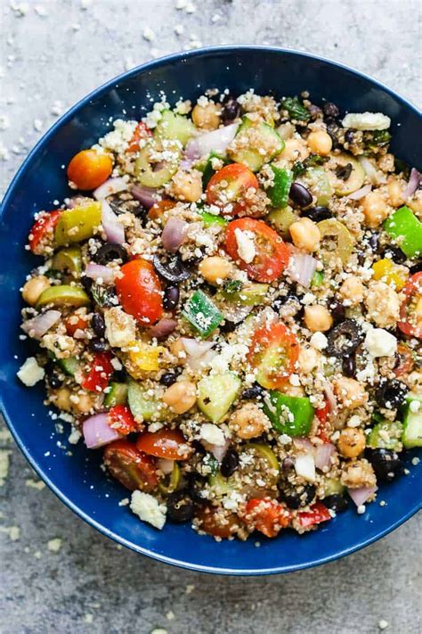 mediterranean quinoa salad fresh  healthy  food story