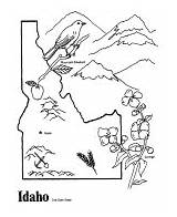Idaho Coloring State Outline Map Pages States Shape Sheets Printables Usa Printable Symbols History Activities List Go Choose Board sketch template