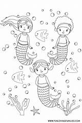 Mermaids Funlovingfamilies sketch template