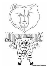 Coloring Memphis Grizzlies Pages Nba Spongebob Sheet Search Template Basketball Print sketch template