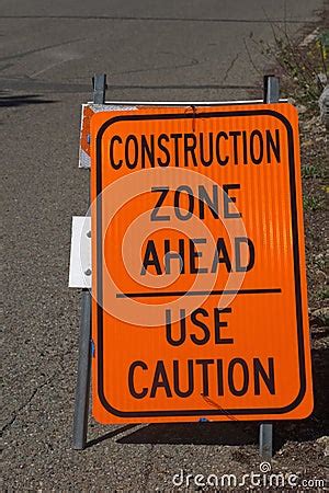 construction zone sign royalty  stock image image