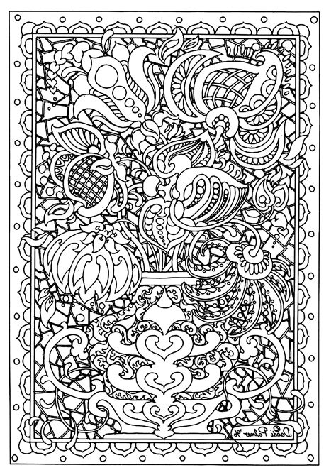 flower difficult flowers adult coloring pages