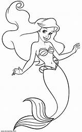 Coloring Ariel Pages Printable Mermaid Little Disney Princess Kids Book sketch template