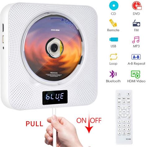 Portable Bluetooth Dvd Cd Player Wall Mounted Dvds Player Dual Pull