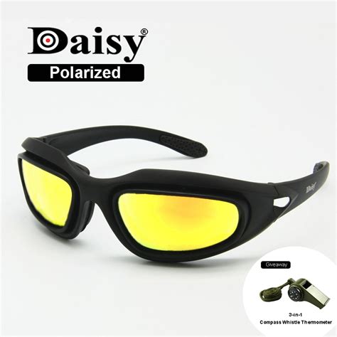 daisy c5 polarized army goggles military sunglasses 4 lens kit men s