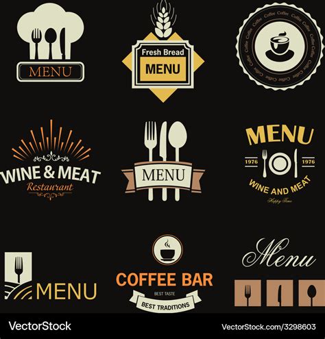 restaurant signs royalty  vector image vectorstock