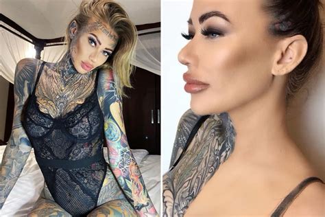 ‘britain s most tattooed woman covers half her skin with make up to