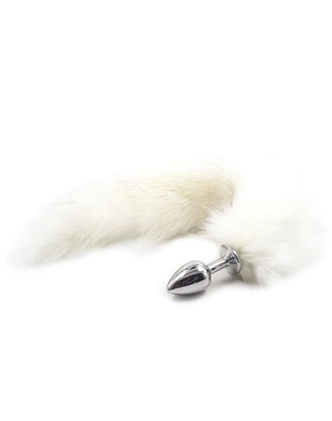 faux fox tail anal plug white wholesale lingerie sexy