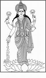 Lakshmi Coloring Pages Maa Goddess Laxmi Hindu Diwali Goddesses Drawing Gods Printable Drawings Devi Mythology Wealth Paintings Easy Painting Color sketch template