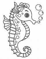 Seahorse Outline Drawing Sea Horse Coloring Getdrawings sketch template