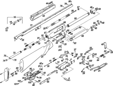 semi auto shotgun parts diagram