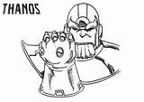 Thanos Guantelete Gauntlet Infinito Avengers Pintar Dibujosonline Colorings sketch template