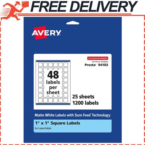 avery matte white square labels   feed