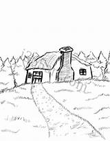 Cottage Drawing Getdrawings sketch template